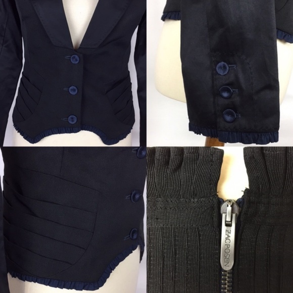 Zac Posen Target black structured skirt suit S - Picture 7 of 8